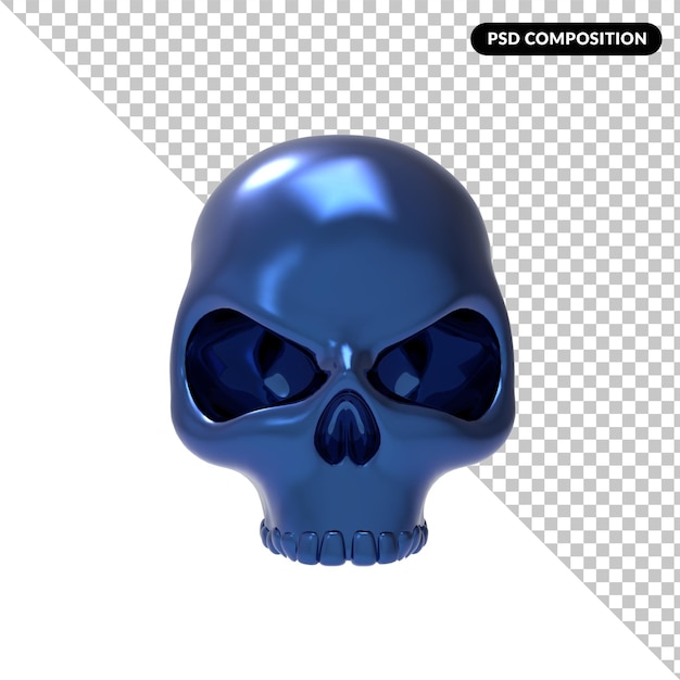 Skull isolated 3d rendering