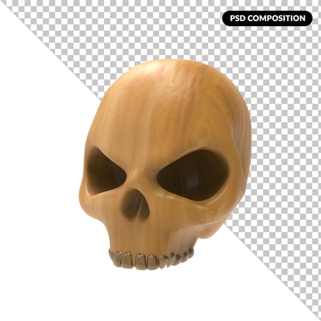 Skull isolated 3d rendering