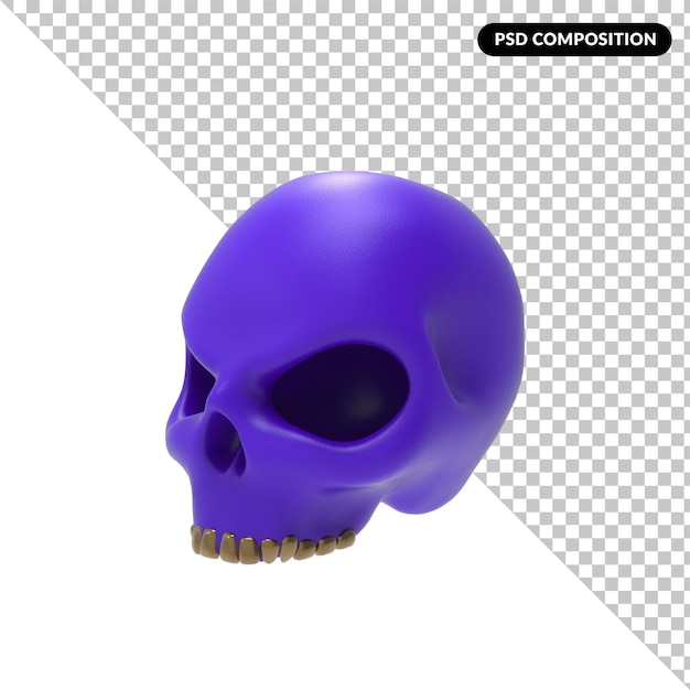 Skull isolated 3d rendering