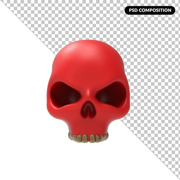 Skull isolated 3d rendering