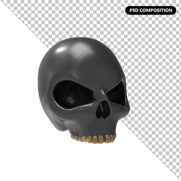 Skull isolated 3d rendering