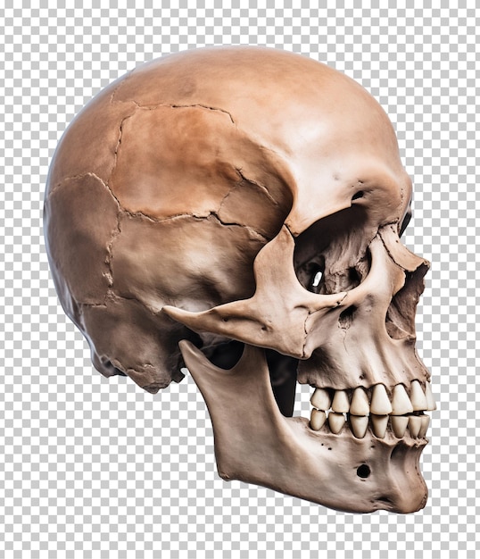 PSD skull side view isolated on transparent background png