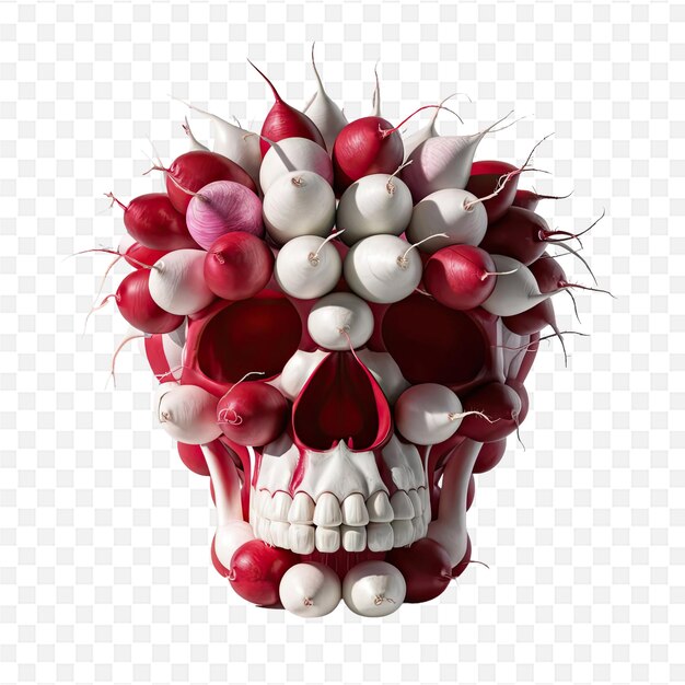 PSD a skull with a bunch of balls of candy on it