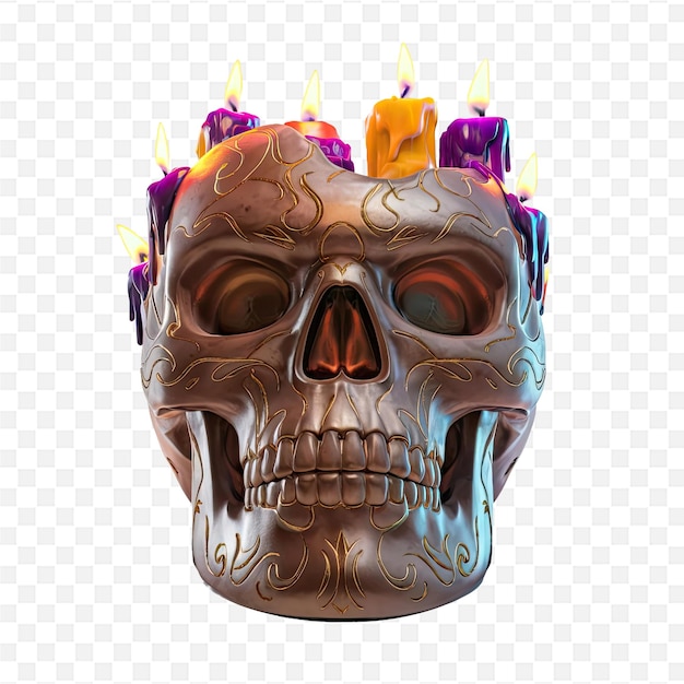 a skull with a flame on it and a flames of fire