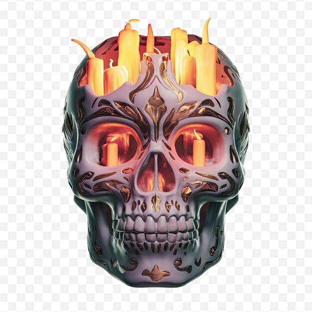 a skull with a flame on it and a skull with a flame on it