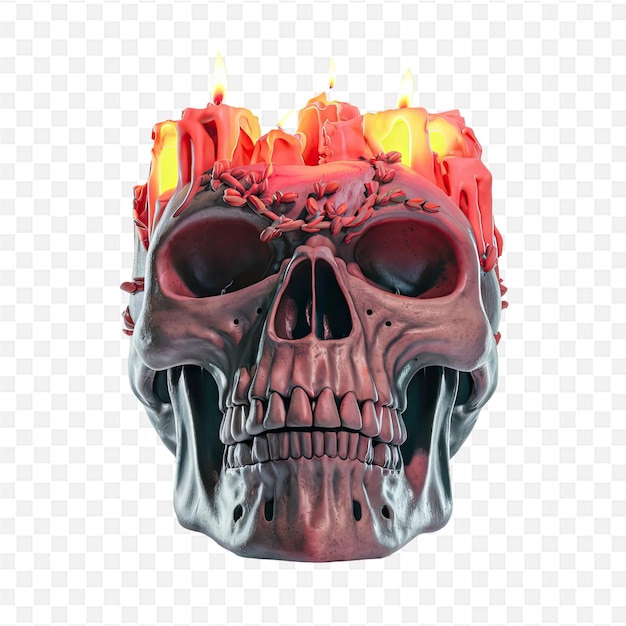 a skull with a flame on it and a skull with flames