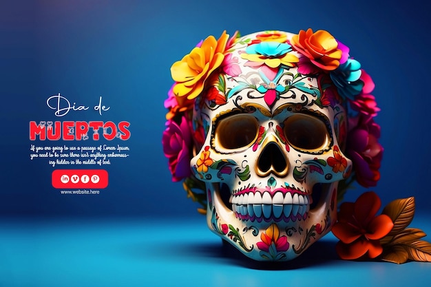 a skull with flowers on it is advertising a shop called la sego