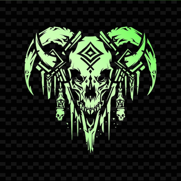 a skull with a green background and a symbol of a skull with a cross on it