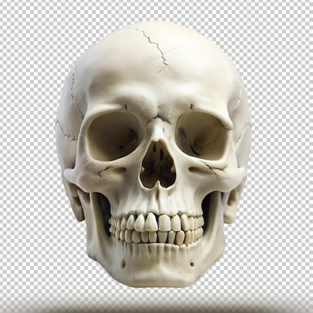 a skull with a missing jaw and a missing tooth