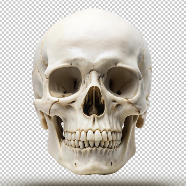 PSD a skull with a missing teeth is shown on a transparent surface