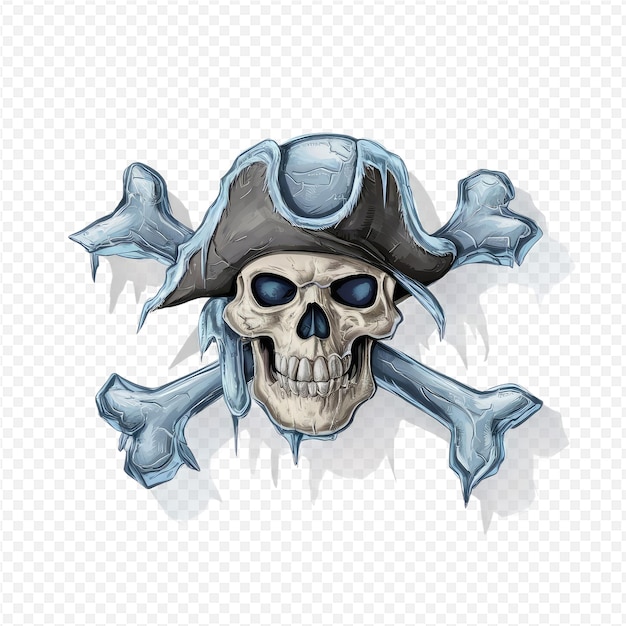 PSD a skull with a pirate hat and a skull with a skull and the word pirate on it