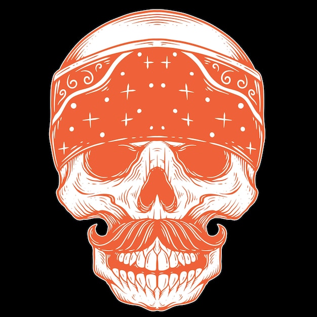 PSD a skull with a red band around it and a skull with a red band around it