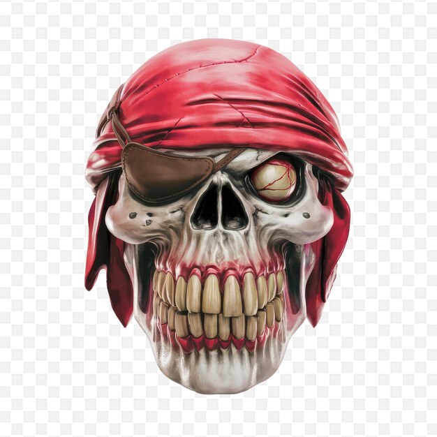 PSD a skull with a red bandana on it and a skull with a red bandana on it