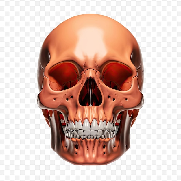 a skull with a red skull and the words quot skull quot on it