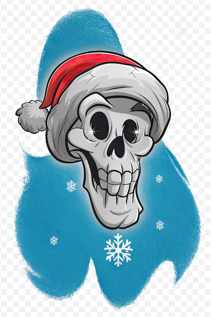 a skull with a santa hat on it that says santa