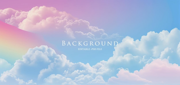 PSD sky background from clouds of pastel colors banner wallpaper pink blue purple