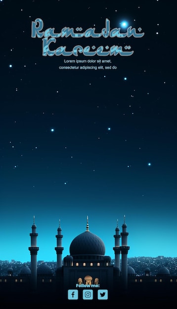 sky background with view of the mosque at night Artificial Intelligence Generative