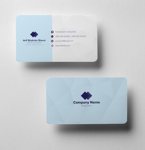 PSD sky blue modern business card template