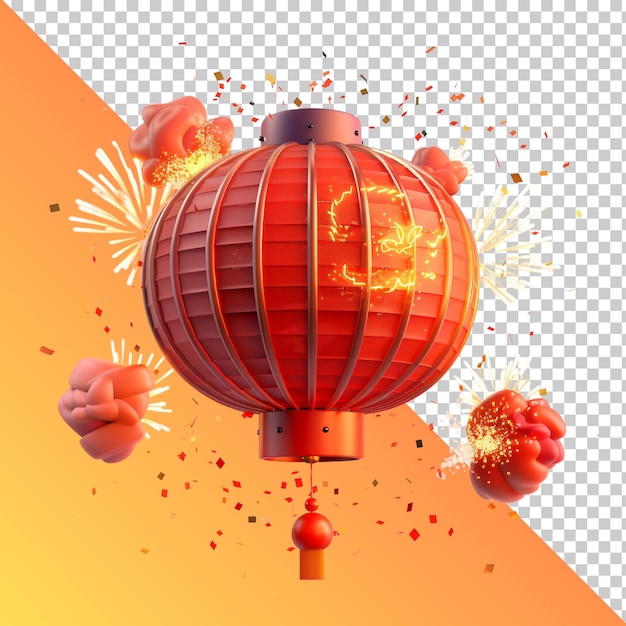 sky lantern balloon isolated on transparent background