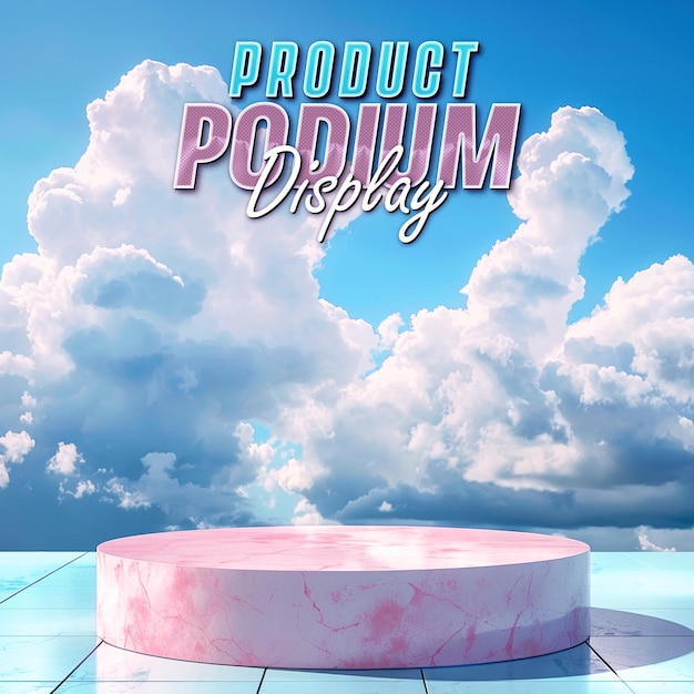 sky product podium display for post background