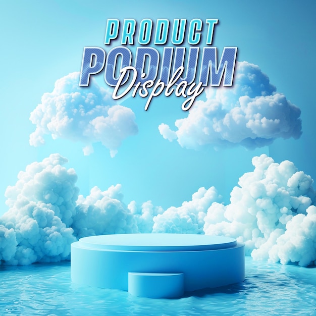 sky product podium display for post background