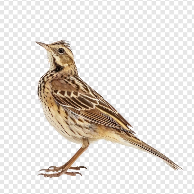 Skylark bird side view full body isolate on transparency background PSD