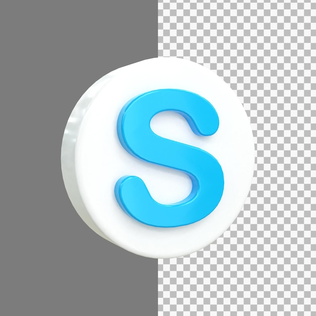 Skype 3d Social Media icon Colorful glossy 3d icon concept 3d rendering for composition