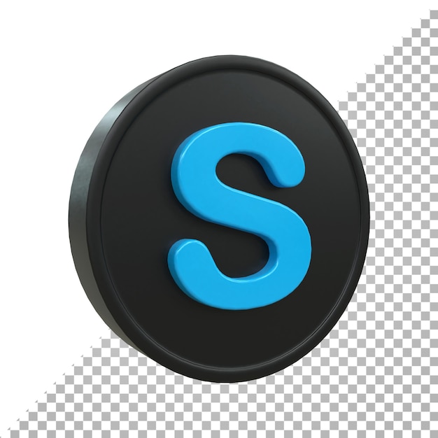 Skype 3d Social Media icon Colorful glossy 3d icon concept 3d rendering for composition