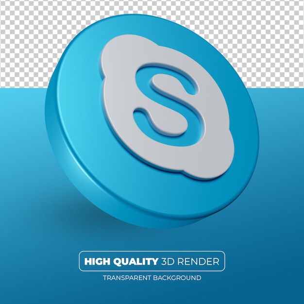 Skype icon 3d render isolated