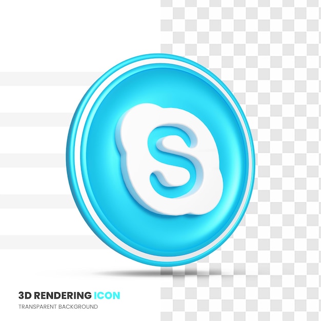 skype icon in 3d rendering