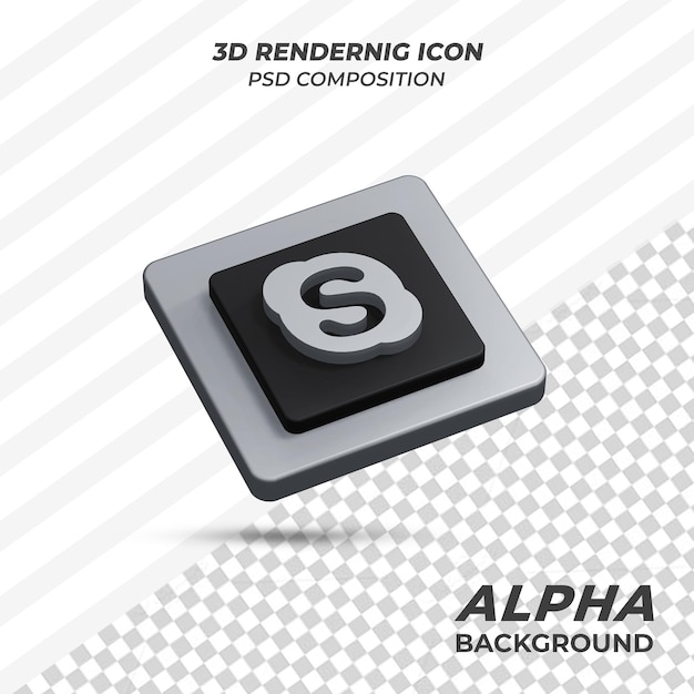 skype icon in 3d rendering