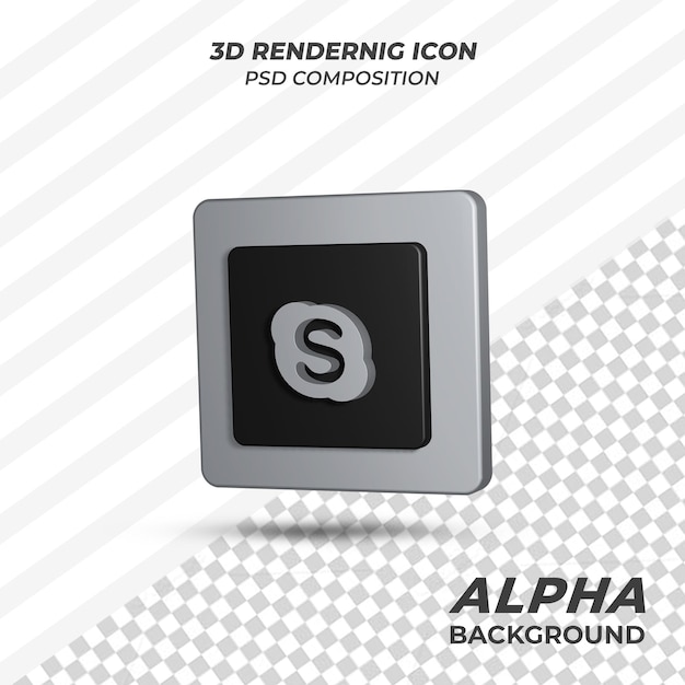 skype icon in 3d rendering