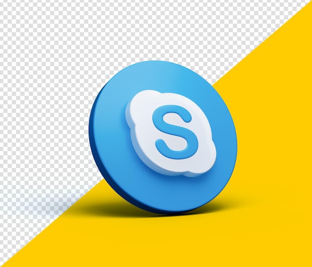 Skype icon social media Logo Skype logo symbol 3d transparent Psd