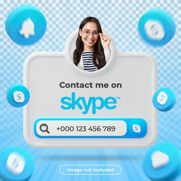 Skype profile banner 3d render composition