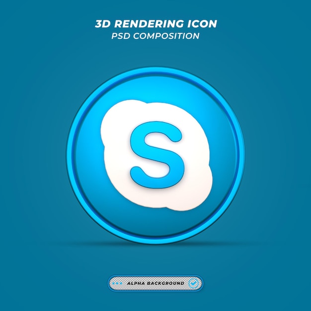 Skypee Icon in 3D Rendering