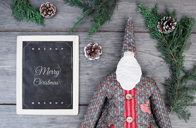 Slate mockup with christmas concept