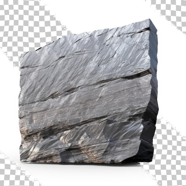 Slate stone a metamorphic rock from shale shown on transparent background