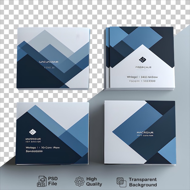 PSD sleek blue and white banner layout isolated on transparent background