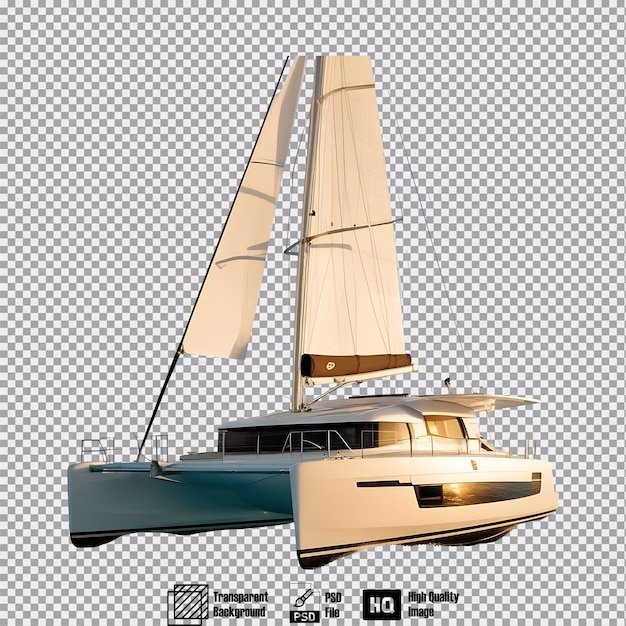 PSD a sleek catamaran captured on transparent background