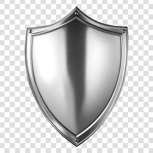 Sleek metallic shield illustration