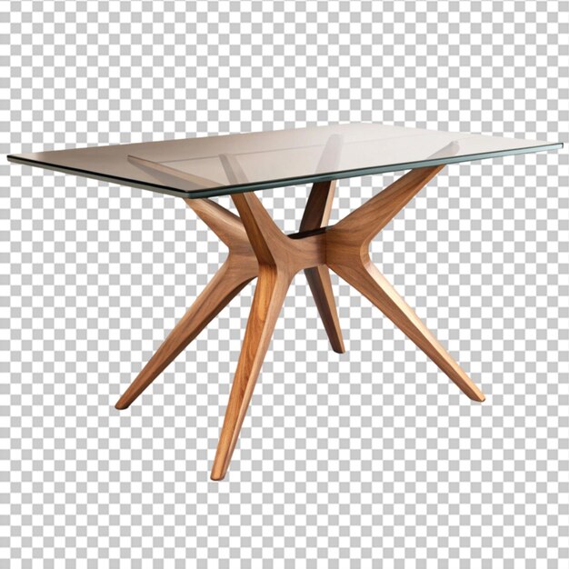 PSD a sleek midcentury modern wooden dining table on a