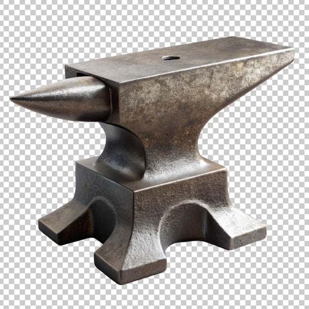 A sleek silver anvil