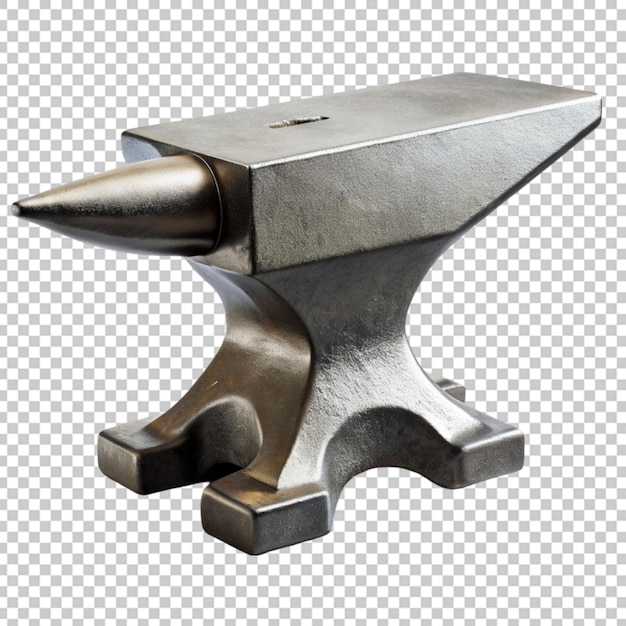 A sleek silver anvil