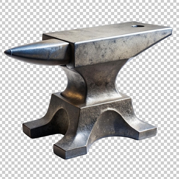 A sleek silver anvil