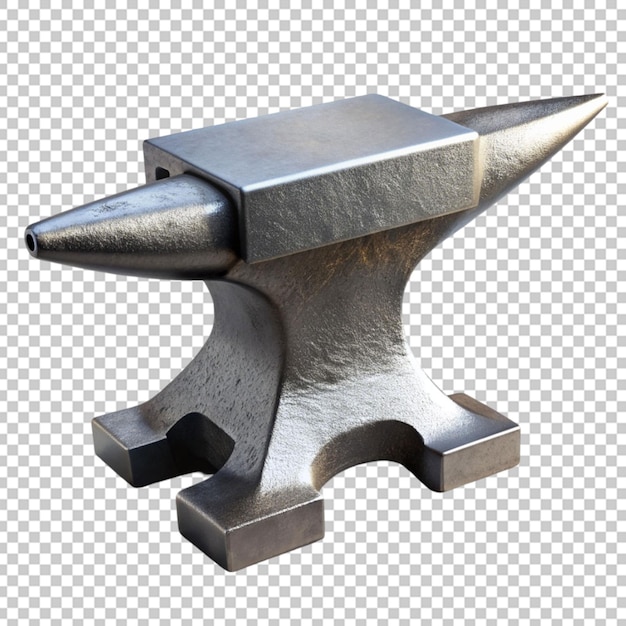 A sleek silver anvil