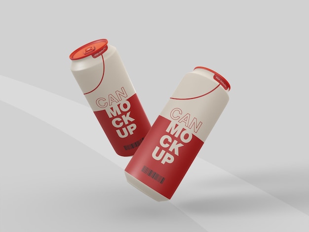 Sleek soda or beer can packaging pattern mockup