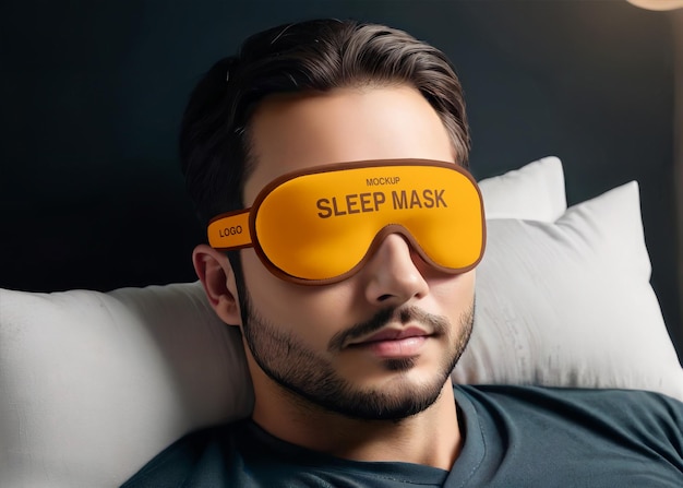 Sleep mask mockup psd template