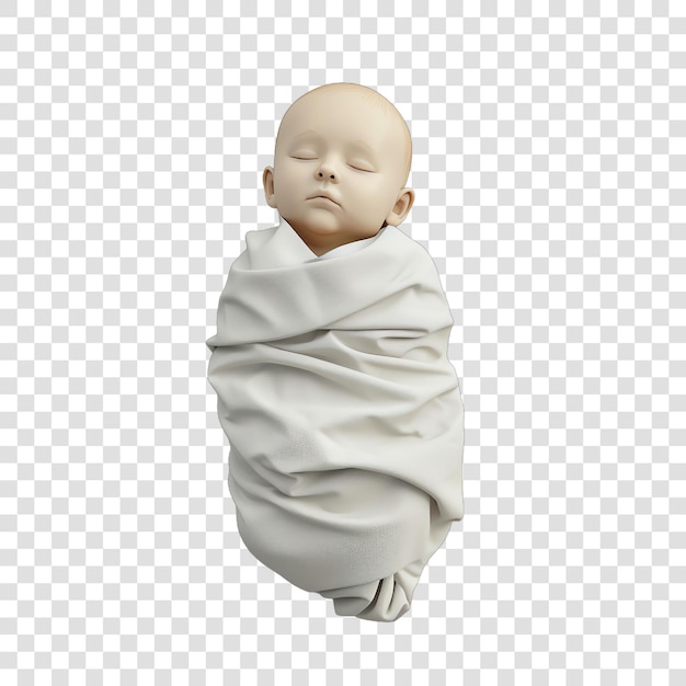 PSD sleeping swaddled baby realitic