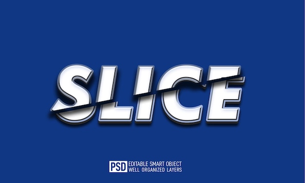 slice 3d text editable style effect template