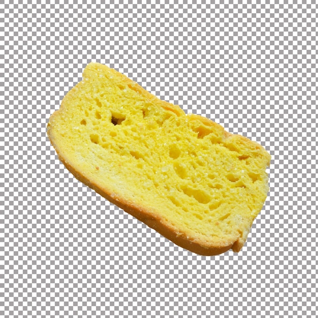 Slice of bread with butter isolated on a white background